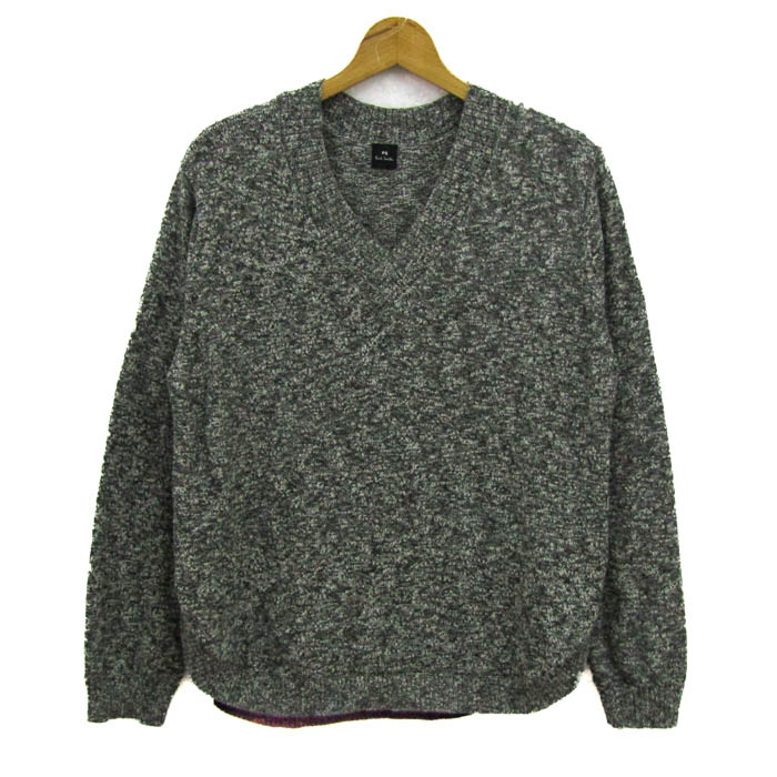 ポールスミス セーター トップス 長袖 Vネック メランジニット 大きいサイズ レディース XLサイズ グレー Paul Smith ポールスミス セーター トップス 長袖 Vネック メランジニット