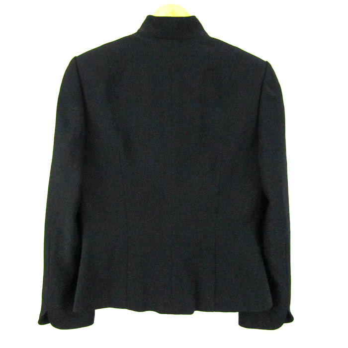 ジュンアシダ ノーカラージャケット ウール100% ブランド アウター 黒