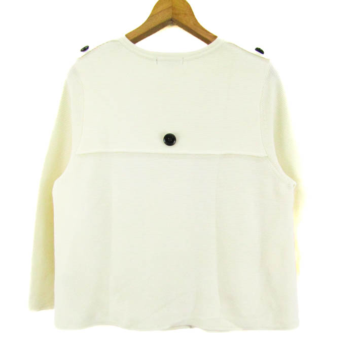 バーバリー BURBERRY カーディガン ジャケット ニット ウール 1 国内正規 白 レディース バーバリーブラックレーベル BURBERRY BLACK LABEL カーディガン