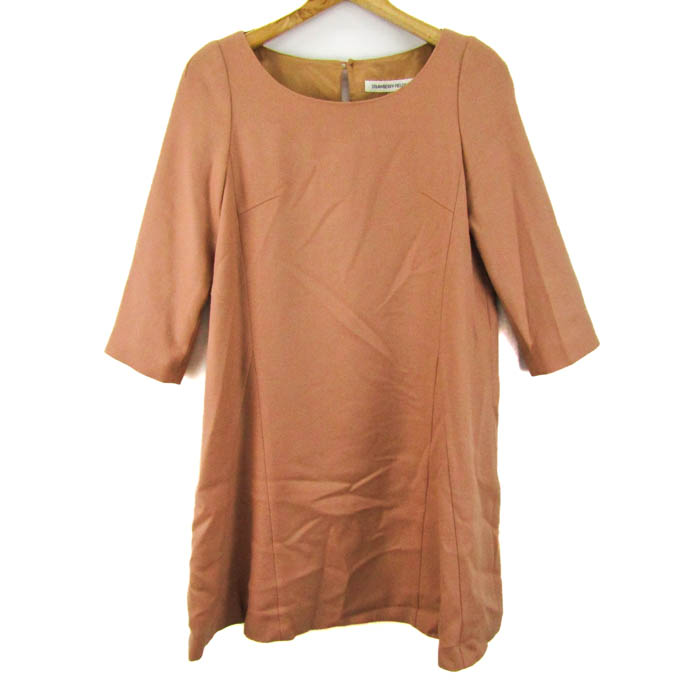 タグ付き STRAWBERRY FIELDS ファー総柄ロングワンピースAライン