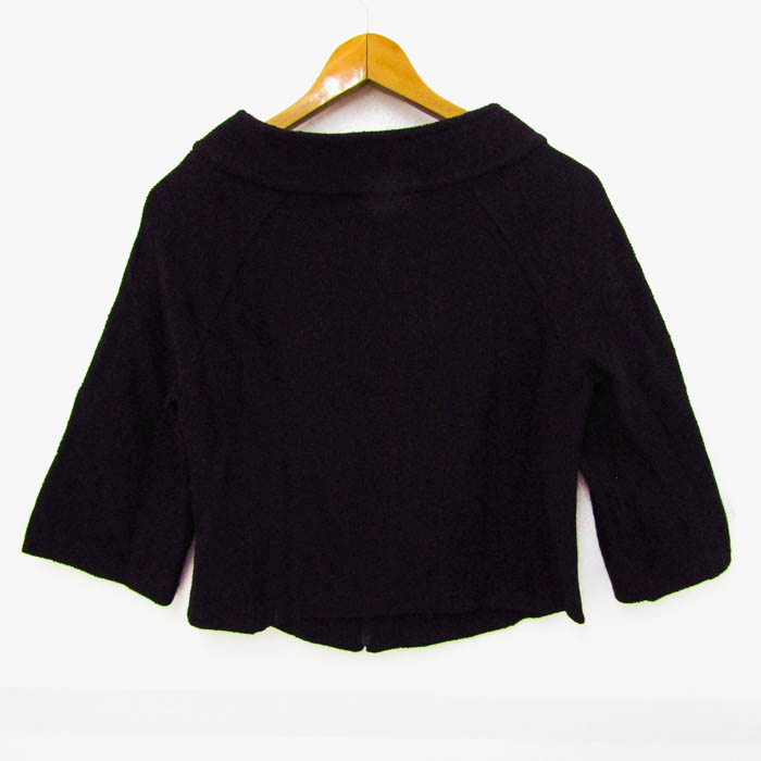 ST.JOHN セントジョン ノーカラー ニットジャケット 4 XS 金ボタン ST