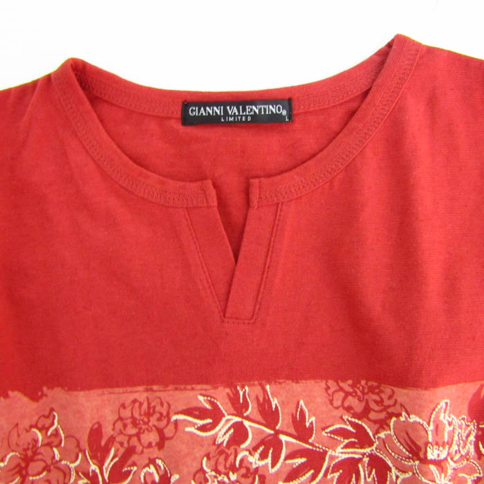 ジャンニ・ヴァレンティノ 半袖Tシャツ トップス リネン混 キーネック