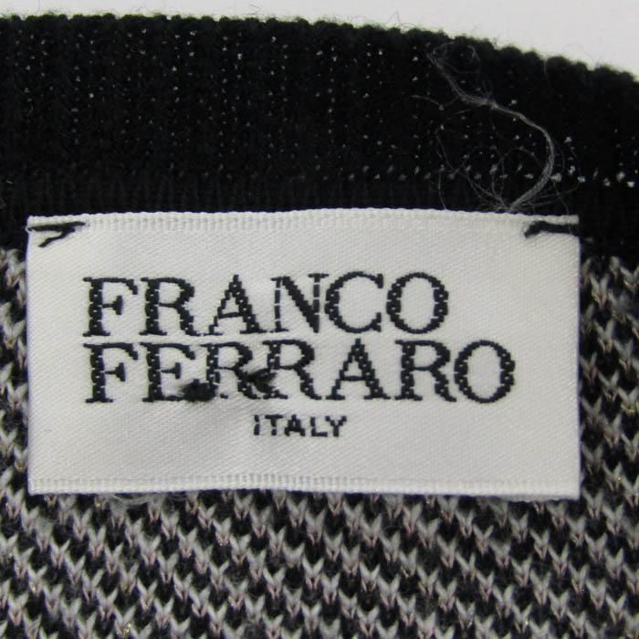 [美品]　 FRANCO FERRARO ブラックカーディガン フランコフェラーロ カーディガン 長袖 ウール混 ブランド