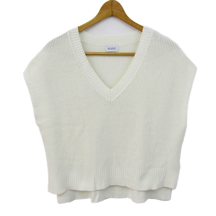 MACKINTOSH PHILOSOPHY ニットベスト 38 ホワイト マッキントッシュフィロソフィー ニットベスト トップス Vネック