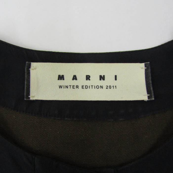 美品☆マルニ☆MARNI☆切替ワンピース☆シャツカットソー☆サイズ38 マルニ 切替ワンピース トップス 長袖 シルク混 レディース 38