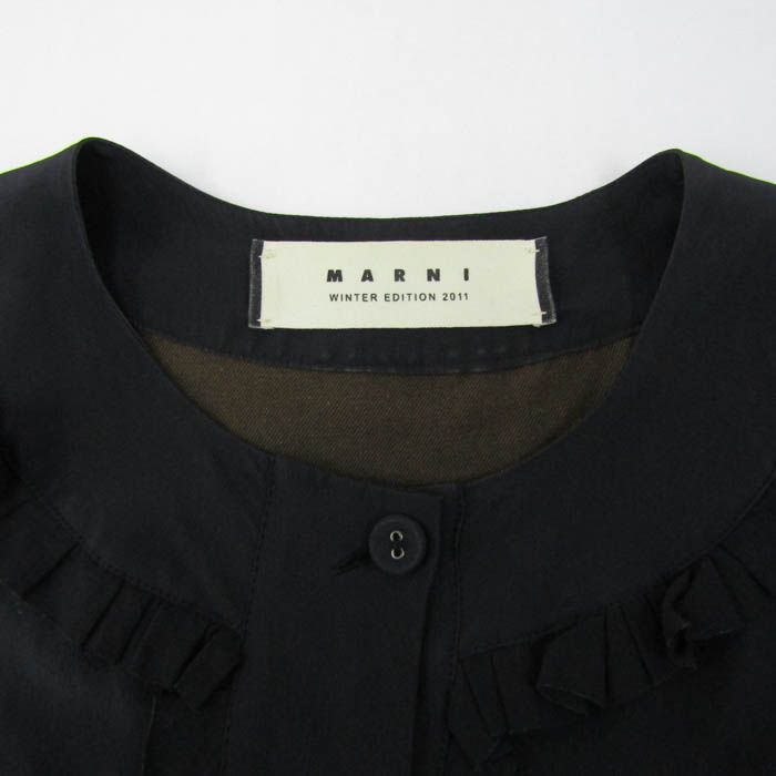 美品☆マルニ☆MARNI☆切替ワンピース☆シャツカットソー☆サイズ38 マルニ 切替ワンピース トップス 長袖 シルク混 レディース 38