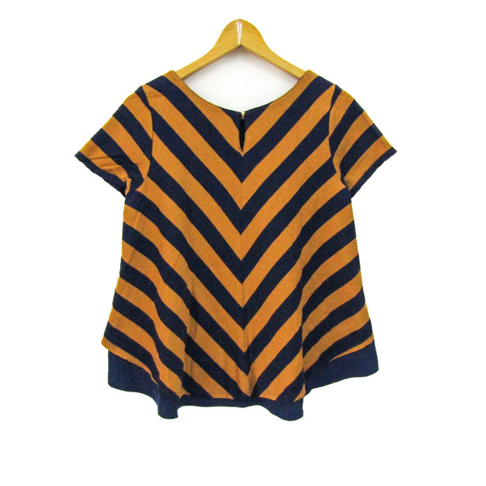 新品　ラッセルノ　モックネック　半袖シャツ　カットソー　スプレー柄　オレンジ　6 新品 ラッセルノ モックネック 半袖シャツ カットソー スプレー柄