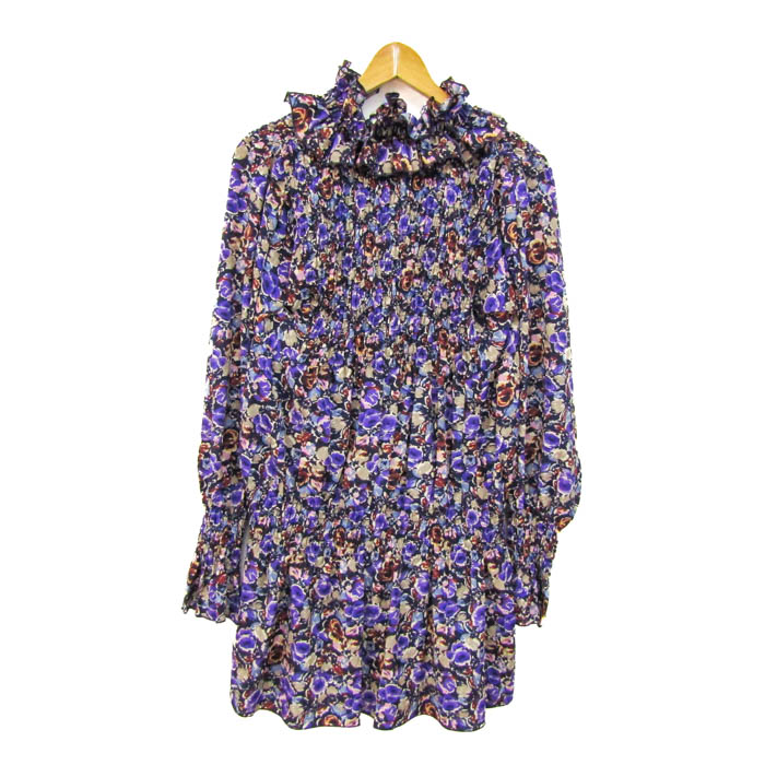 ANNA SUI 花柄長袖チュニック サイズ4 アナスイ ワンピース トップス 長袖 フリル 花柄 チュニック