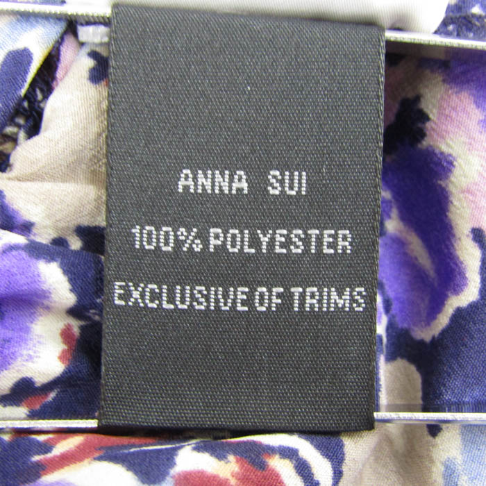 アナスイ ワンピース トップス 長袖 フリル 花柄 チュニック  