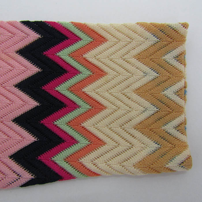 ミッソーニ カーディガン トップス 長袖 Vネック シルク100% レディース フリーサイズ ベージュ×黄緑×ピンク Missoni ミッソーニ カーディガン トップス 長袖 Vネック シルク100