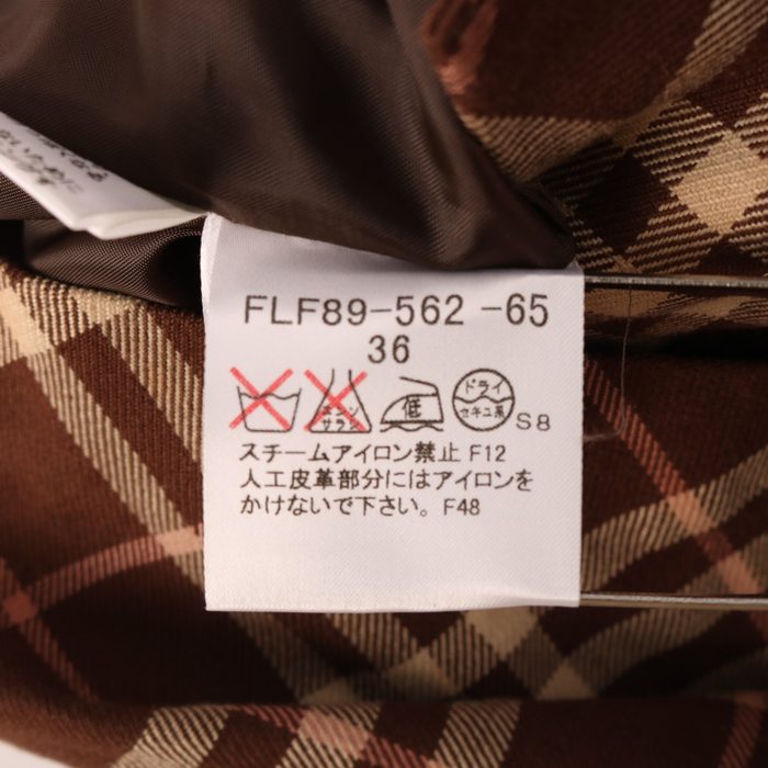 バーバリーブルーレーベル ミニスカート タイト チェック 日本製 ストレッチ レディース 36サイズ ブラウン BURBERRY BLUE LABEL  【中古】｜BURBERRY BLUE LABEL｜店舗買取｜スカート＞スカート｜USEDのアパレル通販サイト - SMASELL（スマセル）