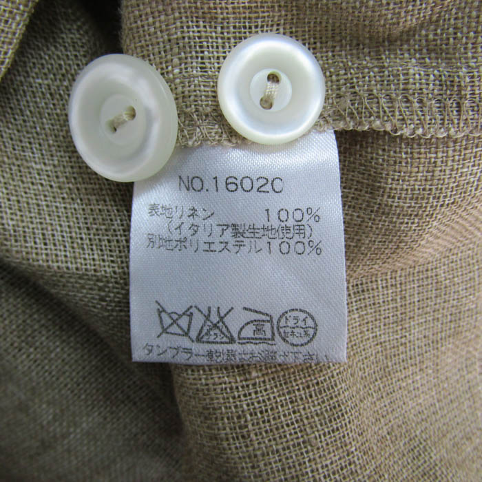 マダムトモコ 長袖シャツ トップス リネン100% イタリア製生地 未使用  