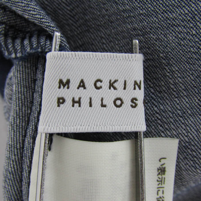 「MACKINTOSH PHILOSOPHY」 半袖ブラウス 38 ホワイト レディース 美品 マッキントッシュフィロソフィー バンドカラー半袖ブラウス