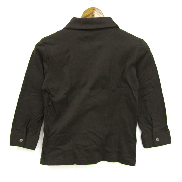 ジェイプレス カットソー シャツ トップス 長袖 フリル レディース Mサイズ チャコール J.PRESS ジェイプレス カットソー シャツ トップス 長袖 フリル