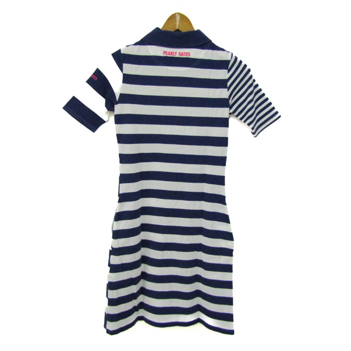 パーリーゲイツ ポロワンピース トップス 半袖 ボーダー柄 ゴルフ
