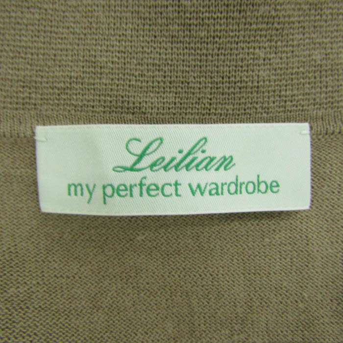 レリアン ニットワンピース トップス フレンチ袖 スキッパーカラー  