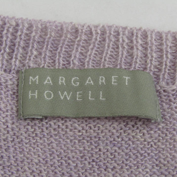 マーガレットハウエル ニット トップス ベスト Vネック リネン シルク混 日本製 レディース フリーサイズ パープル MARGARET HOWELL MARGARET HOWELL - マーガレットハウエル ニット トップス