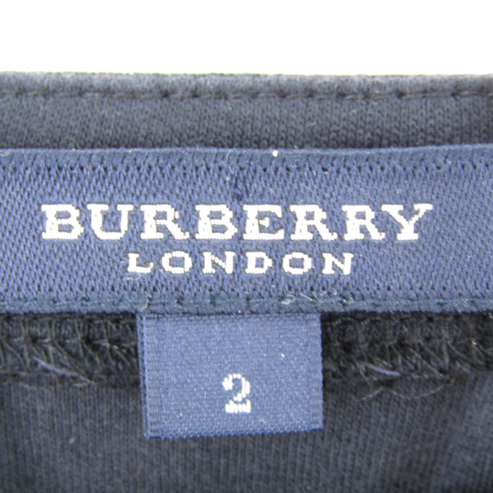 バーバリーロンドン 長袖Ｔシャツ トップス ボートネック コットンT レディース 2サイズ ネイビー BURBERRY LONDON バーバリーロンドン 長袖Tシャツ トップス ボートネック