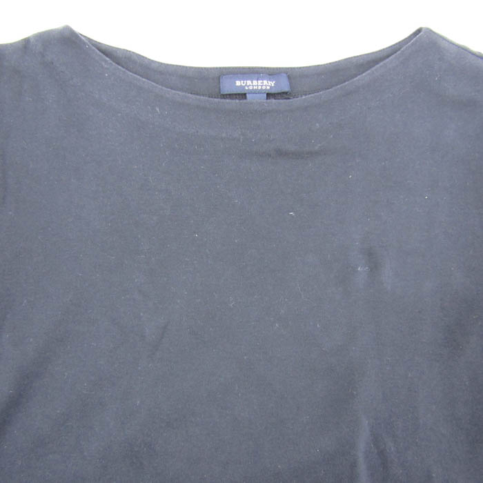 バーバリーロンドン 長袖Ｔシャツ トップス ボートネック コットンT レディース 2サイズ ネイビー BURBERRY LONDON バーバリーロンドン 長袖Tシャツ トップス ボートネック