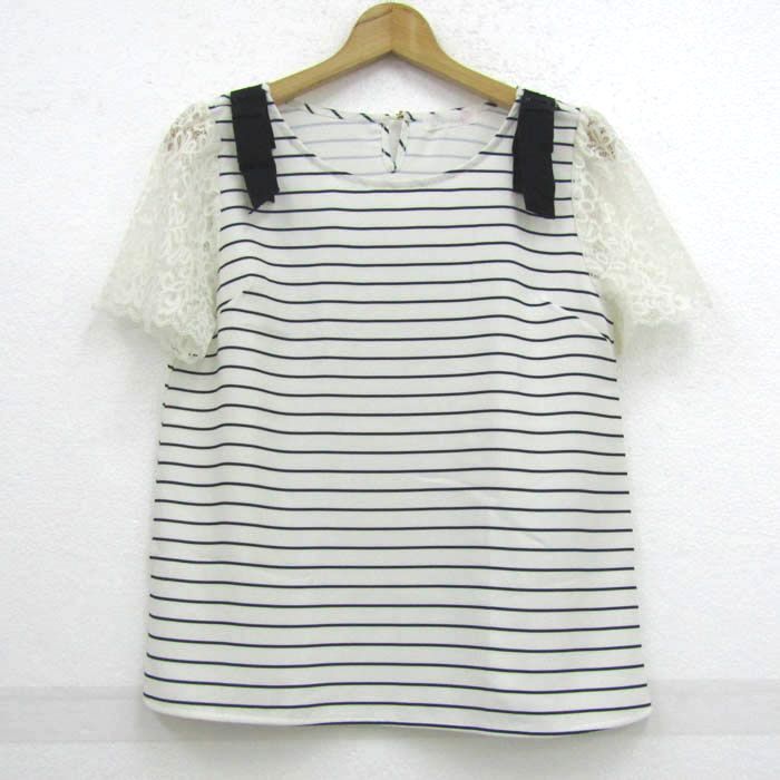 モスキーノジーンズ 長袖Ｔシャツ トップス グラフィックT リボン レディース USA8サイズ ホワイト MOSCHINO JEANS モスキーノジーンズ 長袖Tシャツ トップス グラフィックT