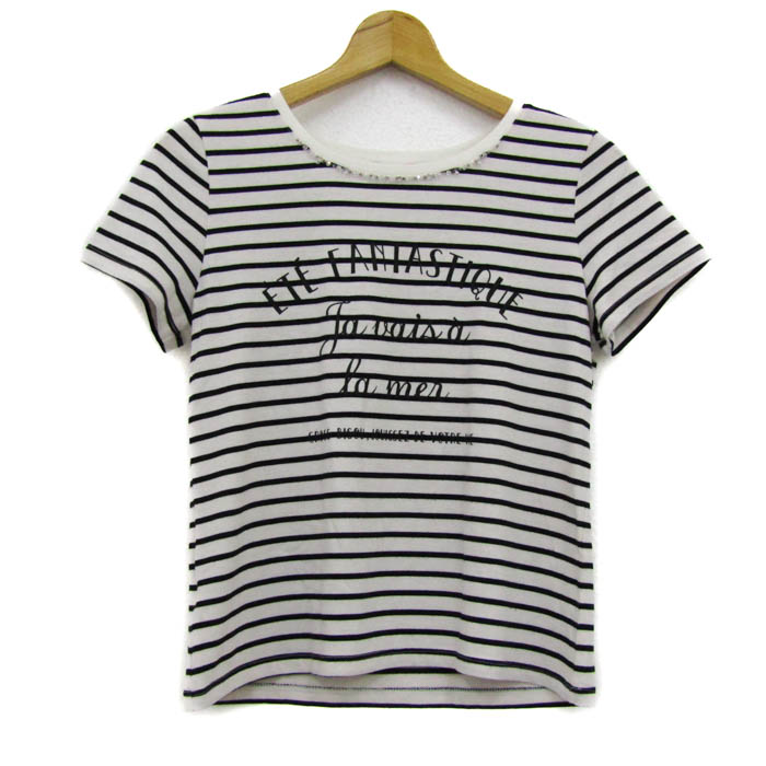 モスキーノジーンズ 長袖Ｔシャツ トップス グラフィックT リボン レディース USA8サイズ ホワイト MOSCHINO JEANS モスキーノジーンズ 長袖Tシャツ トップス グラフィックT