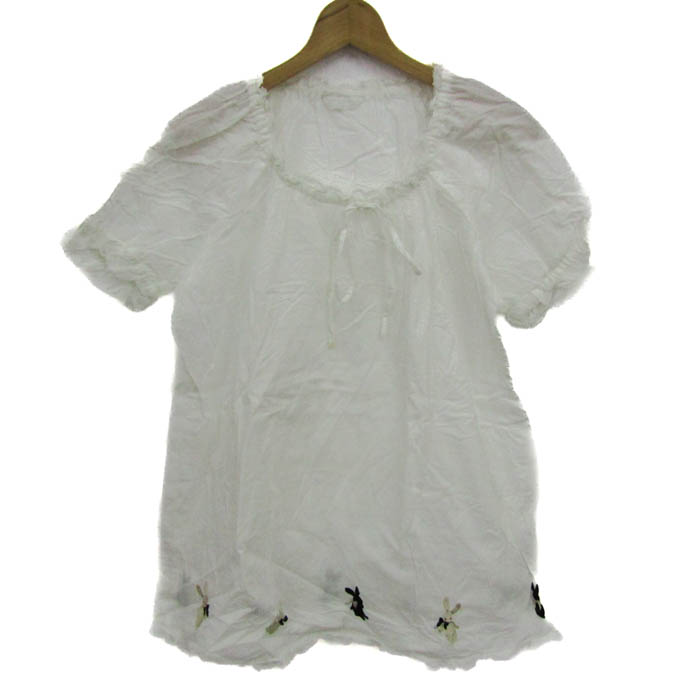 【PINKHOUSE】フリル付きホワイトシャツ 半袖 anc ファッション 【PINKHOUSE】フリル付きホワイトシャツ 半袖