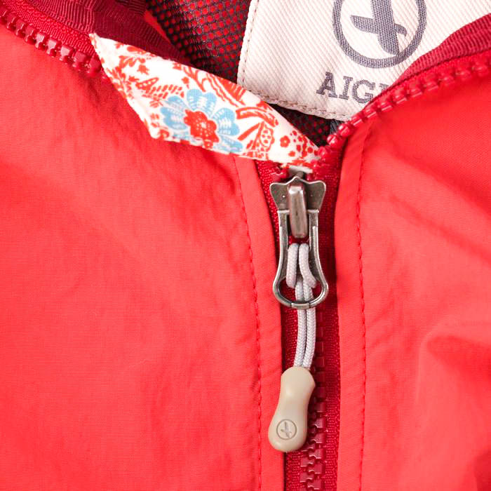AIGLE エーグル 中綿ジャケット ロゴ刺繍 赤 XSサイズ   通販