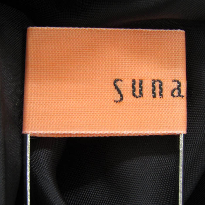 スーナウーナ SunaUna サイズ36 S 黒 レディース フラワー/冬物 美品 コート SunaUna - sunauna 花柄 七分袖 ひざ丈ワンピース レース シアー