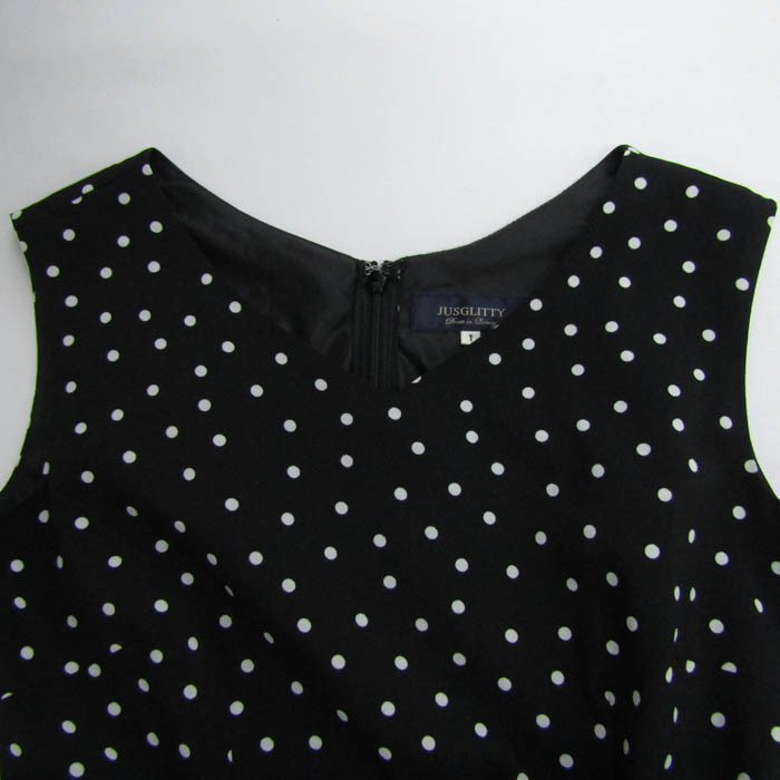 ジャスグリッティー ワンピース ノースリーブ ブランド トップス 黒 白  