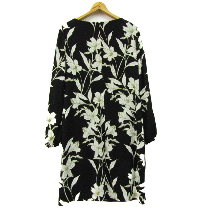 ローレンラルフローレン ワンピース 長袖 花柄 ストレッチ ネイビー  