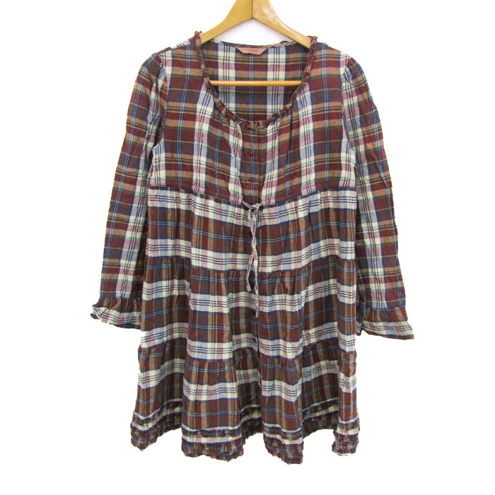 ピンクハウスPINKHOUSEチェック柄長袖ブラウス