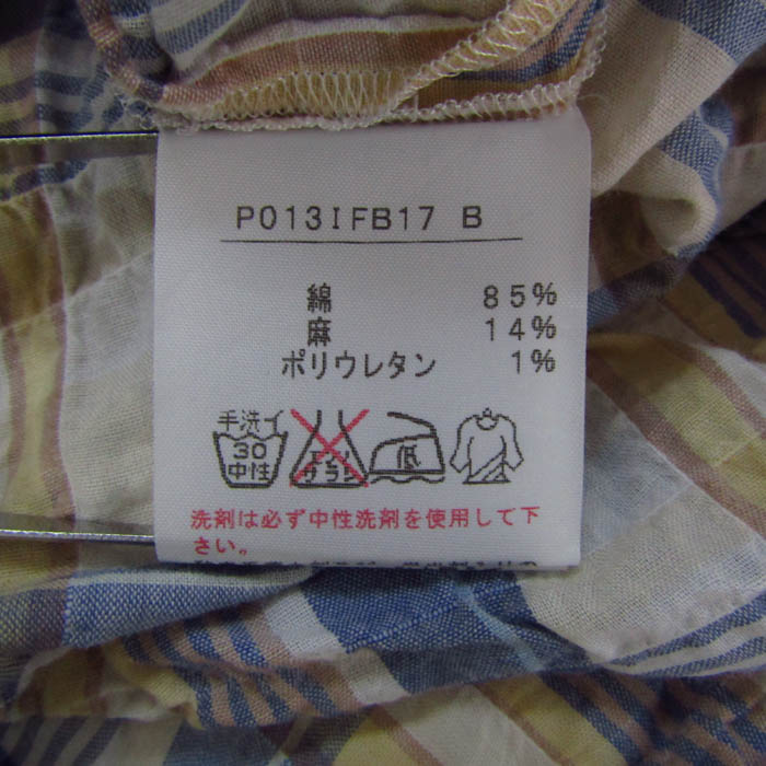 ピンクハウス ワンピース チュニック 長袖 リネン混 ストレッチ  