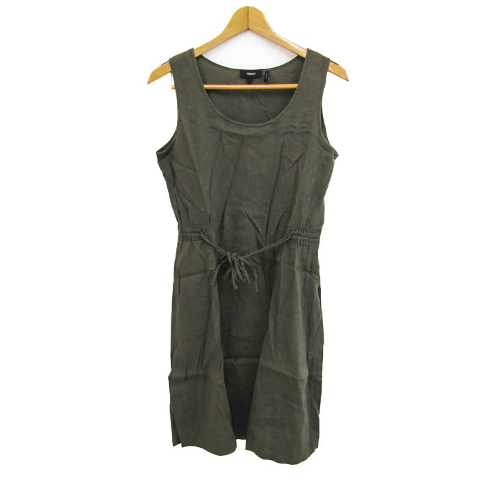 セオリー ワンピース ノースリーブ リネン混 ストレッチ ブランド  
