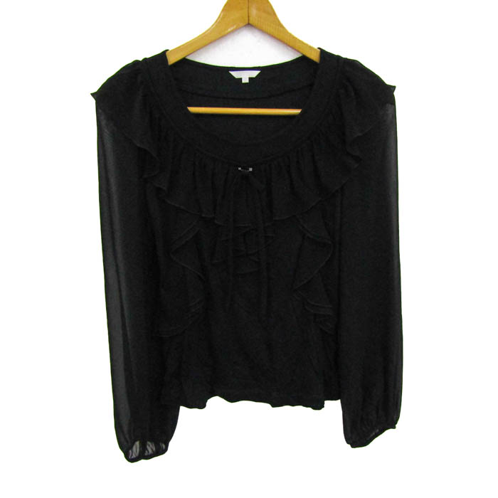 TO BE CHIC 長袖　ブラウス （ブラック）/rene,foxey トゥービーシック TO BE CHIC 長袖シャツブラウス サイズ46 XL - 白