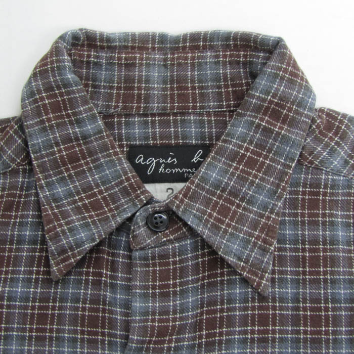 アニエスベーオム 長袖シャツ チェック柄 トップス メンズ 2サイズ