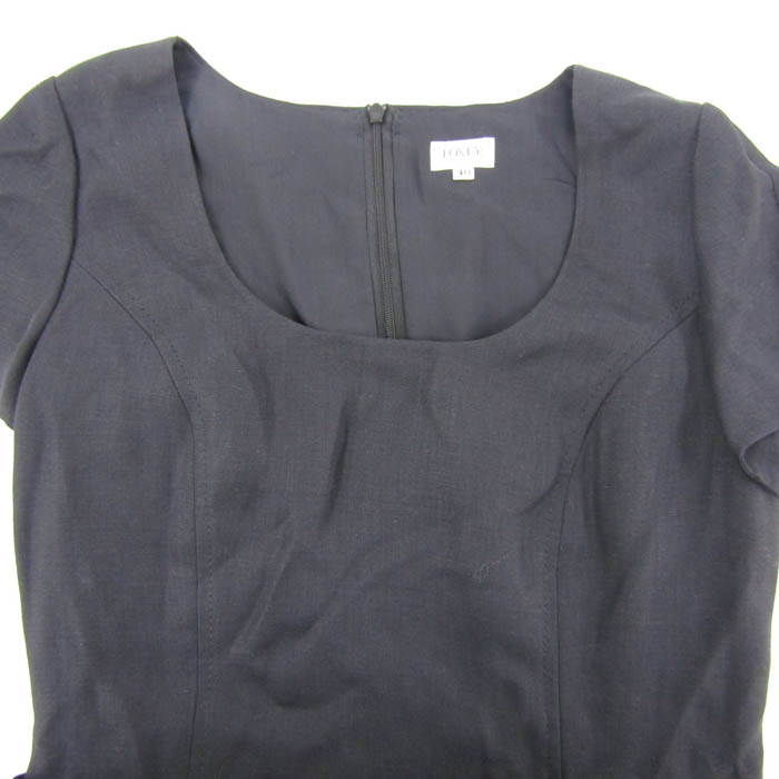 フォクシー ワンピース 半袖 リネン100% ブランド トップス 日本製 黒  