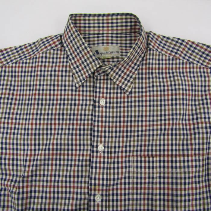 アクアスキュータム 長袖シャツチェック柄 トップス メンズ Lサイズ