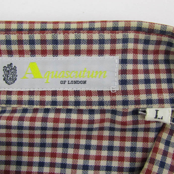 アクアスキュータム 長袖シャツ トップス ワイシャツ チェック柄