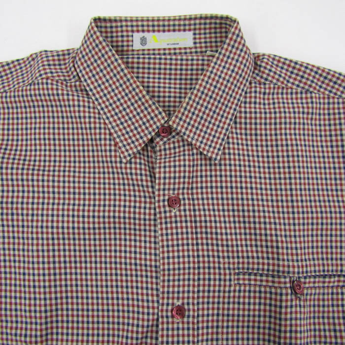 アクアスキュータム 長袖シャツ トップス ワイシャツ チェック柄