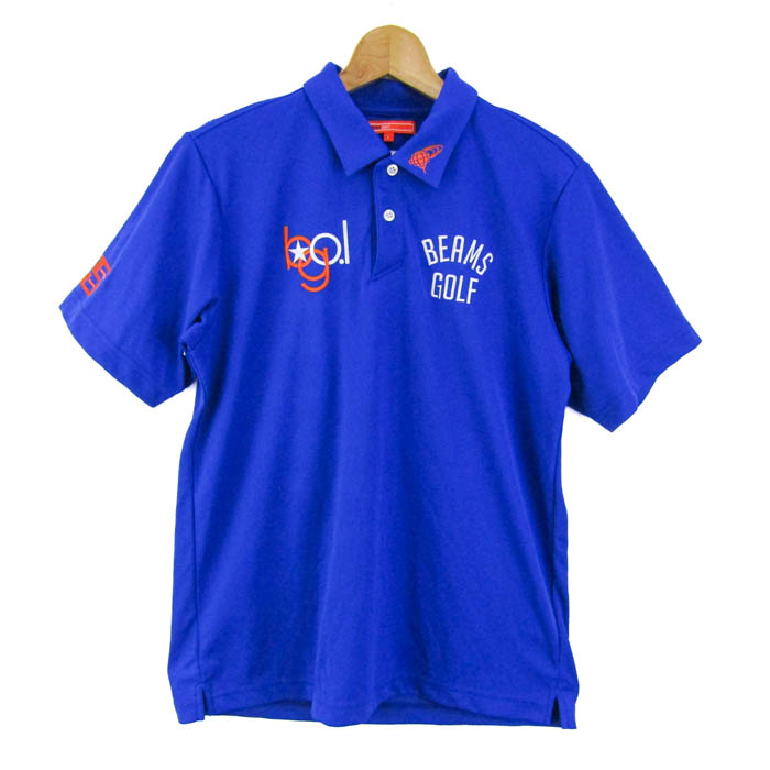 【美品】ビームスゴルフ　ゴルフウェア ポロシャツ サイズ：M BEAMS GOLF ビームスゴルフ 半袖ポロシャツ ブルー系