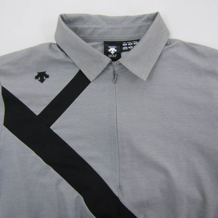 coco 中古 デサントゴルフ DESCENTE GOLF メンズ 半袖ポロシャツ L 青緑×黒 ブルーグリーン×ブラック 中古 メンズ デサントゴルフ DESCENTE GOLF 半袖ポロシャツ L 青