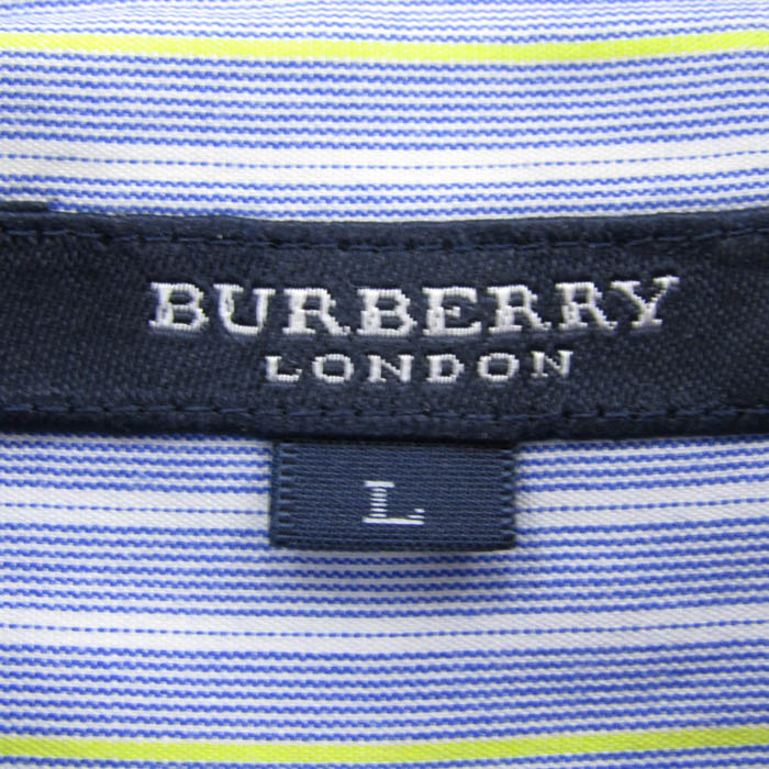 バーバリーロンドン 半袖シャツ トップス ストライプ柄 ボタン