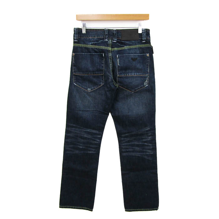 【新品】タグ付き エンポリオアルマーニ 紺デニム調パンツ W30/34L 綿パン エンポリオアルマーニ デニムパンツ ボトムス ストレッチ