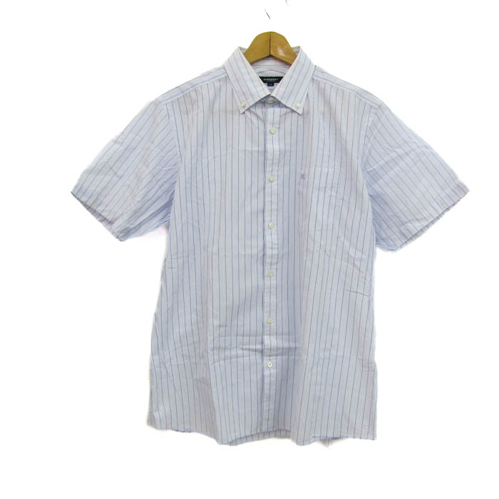 BURBERRY バーバリー ストライプ 半袖 シャツ sizeM/水色 □◇ メンズ