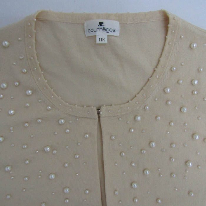 クレージュ カーディガン 長袖 ウール/シルク/カシミヤ混