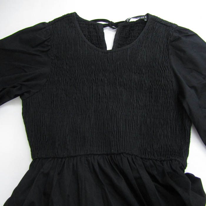 ザラ ロングワンピース 半袖 コットン100% トップス 黒 レディース USA