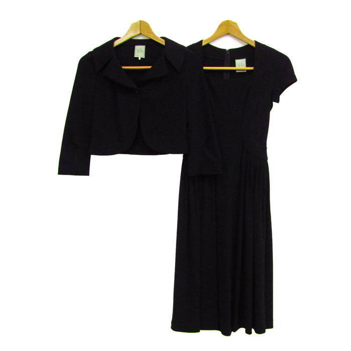 【未使用級】シビラ　ベロア　ジャケット　ワンピース　セットアップ　ブラック　L DRESS LAB セットアップ 「ジャケット使用可」ベルト付きラップ