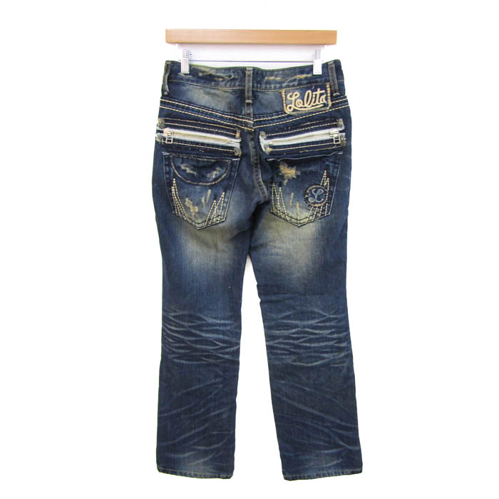 ロリータジーンズ デニムパンツ ボトムス ダメージ ジーンズ メンズ S