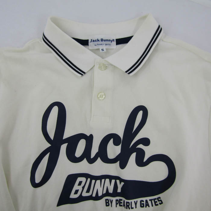 Jack Bunny!! ジャックバニーゴルフシャツ6サイズ LL ホワイト Jack Bunny!! ジャックバニーゴルフシャツ6サイズ LL ホワイト