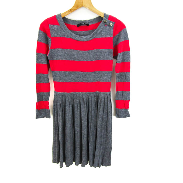 新品未使用 ADORE アドーア Vネック ニットワンピース 赤 38 ニット